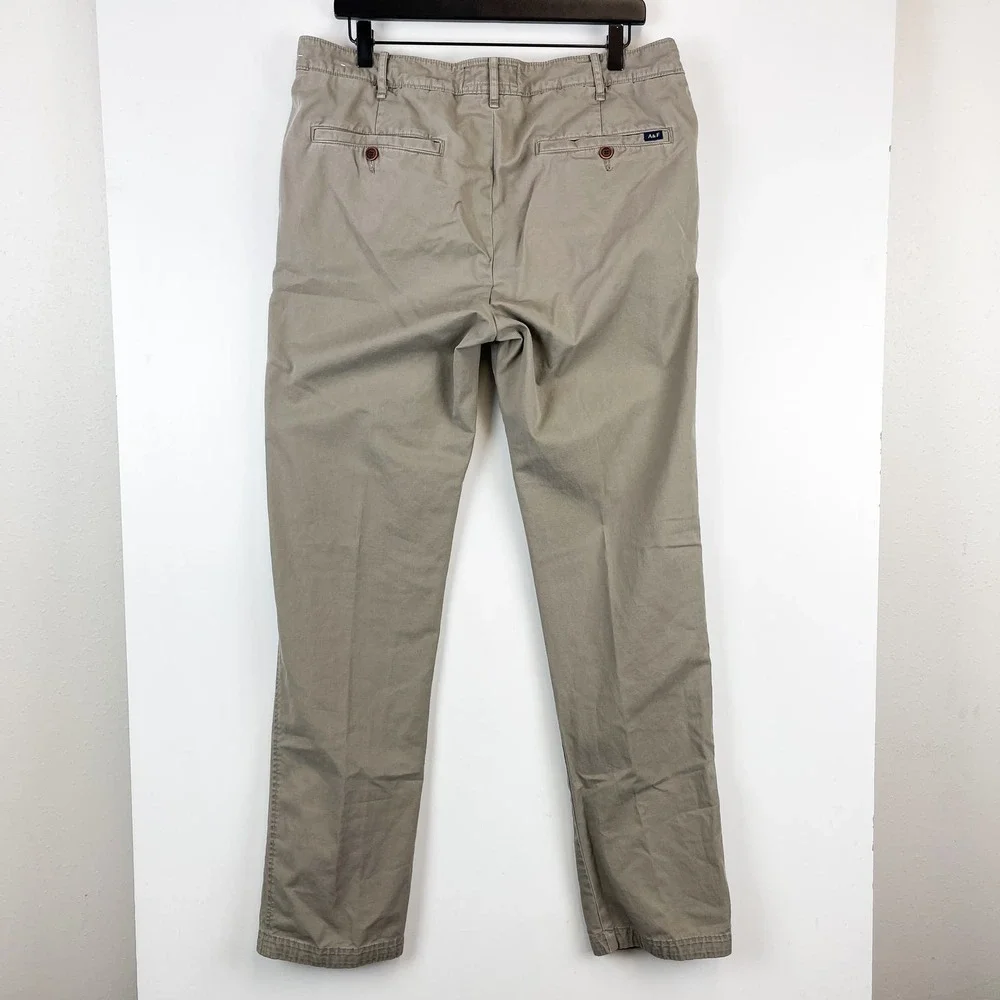 Abercrombie & Fitch Mens (34x32) Slim Straight Chino Pants Beige Cotton